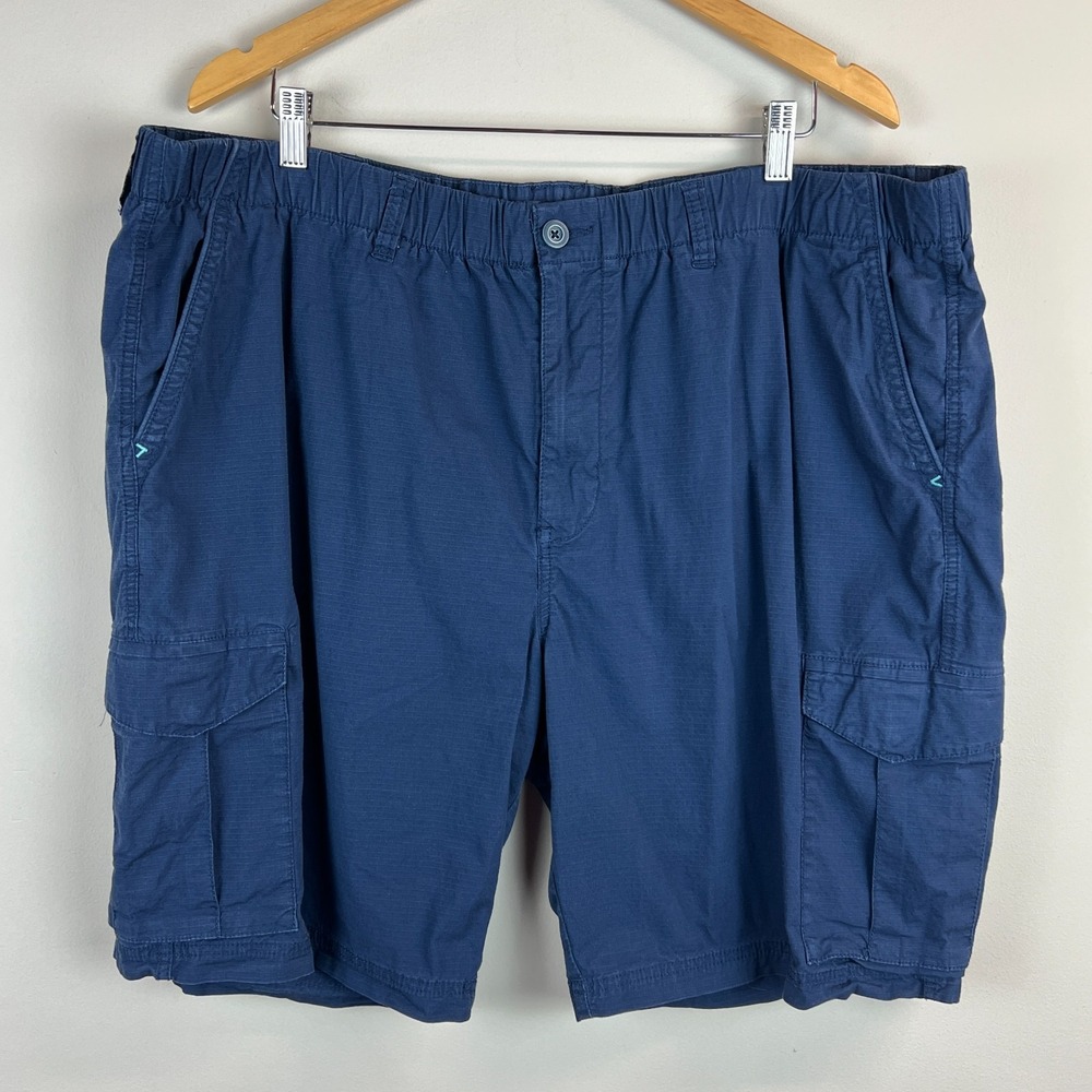 Tommy Bahama Cargo Shorts Mens 2XLB Navy Blue Cotton Elastic Waist Casual Summer